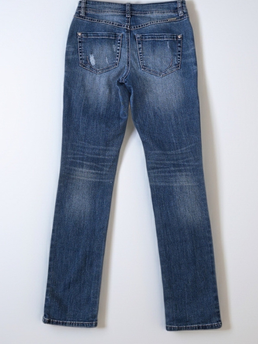 INC International Concepts Straight-Leg Dark Blue Denim Boyfriend Jeans. Size 0 - Picture 2 of 9